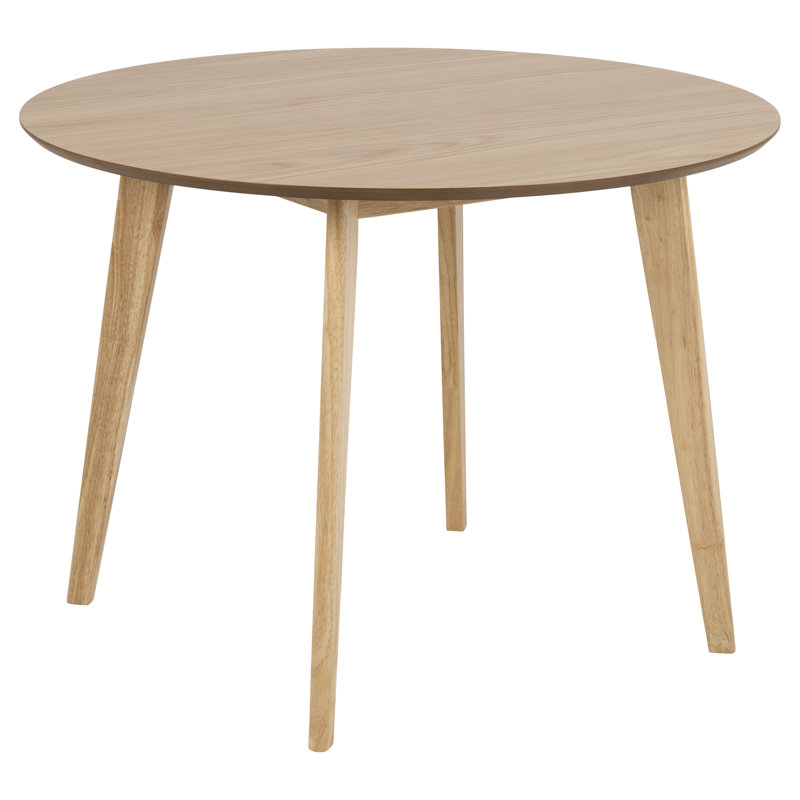 Celeste Round Solid Wood Base Dining Table, Oak veneer