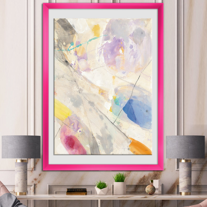 « spring minimal confettis i »-cadre photo imprimé sur toile, H 20 po x l 12 po x P 1po, Encadré rose