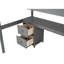 Lit mezzanine simple avec bureau et rangement double, fini gris avec capacité de rangement