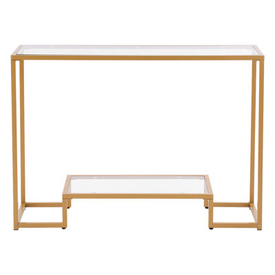 Console à 2 niveaux en verre