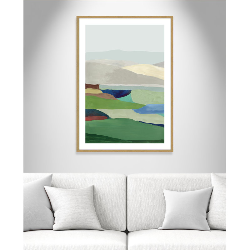 Free Land II - Cadre photo, reproduction d'art sur papier, H 41,5 po x l 29,5 po x P 0,75 po, Papier avec cadre beige