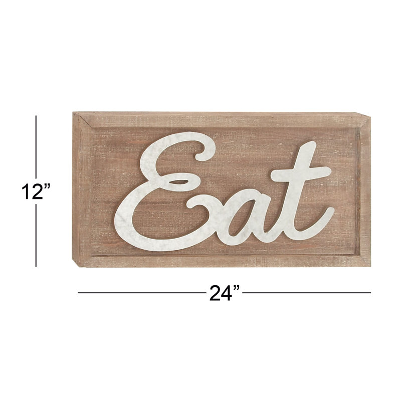 Décoration murale bois / métal «Eat»