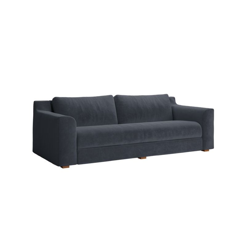 All-Natural Elevate Sofa 86", Ash Recycled Velvet