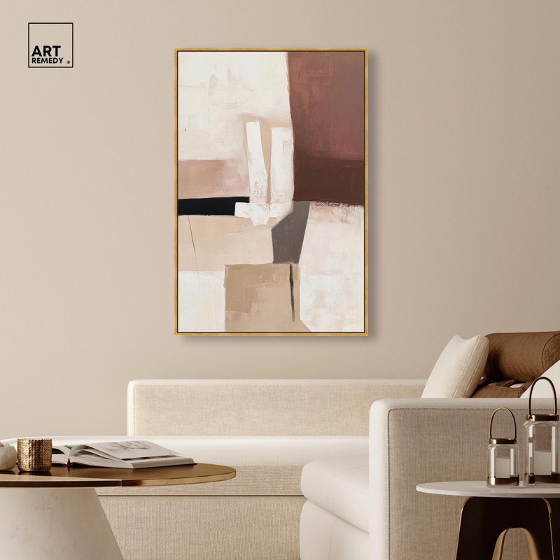 Impression sur toile Plaster Collage II par Art Remedy, cadre doré, 36 x 54, H 55 po x l 37 po, Cadre doré