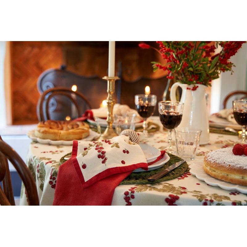 Gooseberry Handmade Floral Tablecloth, 70" Round