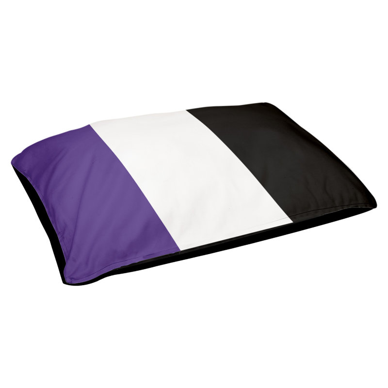 Coussin de lit pour chien Cincinnati, Très grand (l 50 po x P 40 po x H 7 po), Mauve / blanc / noir