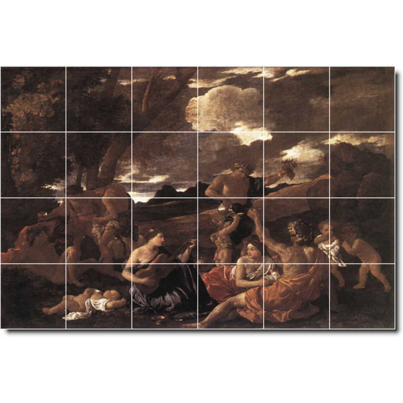 36" x 24" Ceramic Painting Decorative Mural Tile 6" x 6", Mythology 06751