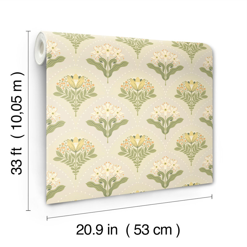 Papier peint damassé Maj gris clair, Gris