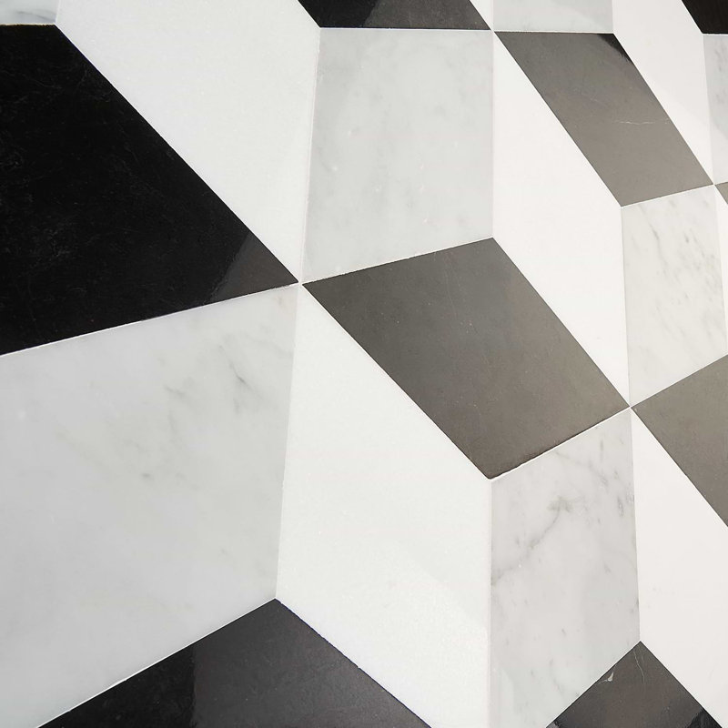 Havasar 8x9 Hexagon Honed Marble Mosaic Tile, Classico Polished