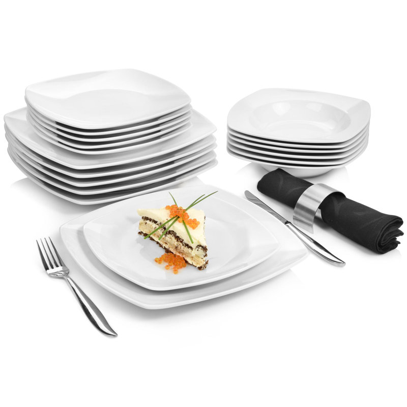 Brandermill 18 Piece Porcelain China Dinnerware Set, Service for 6