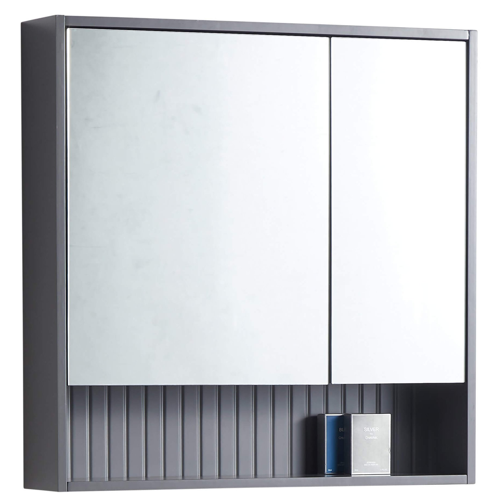 Asahel Surface Double Medicine Cabinet, Rock Gray