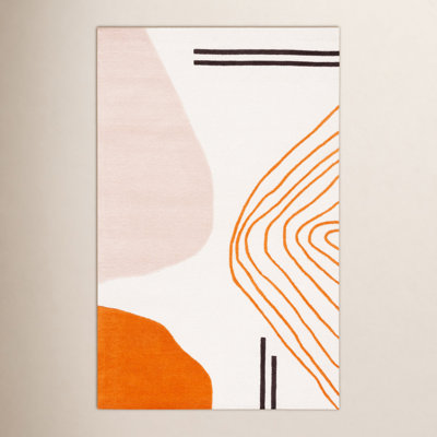 Felipe Ivory Rust Hand-Woven Abstract Wool Rug