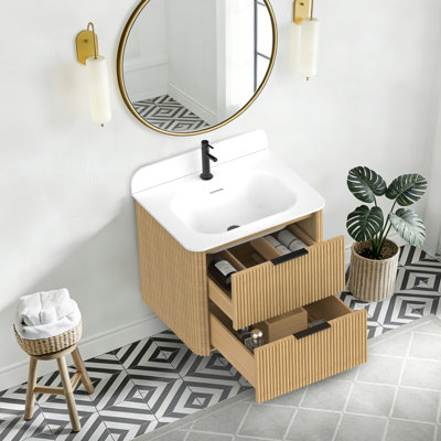Meuble-lavabo simple 24 po avec plateau en acrylique 24 po