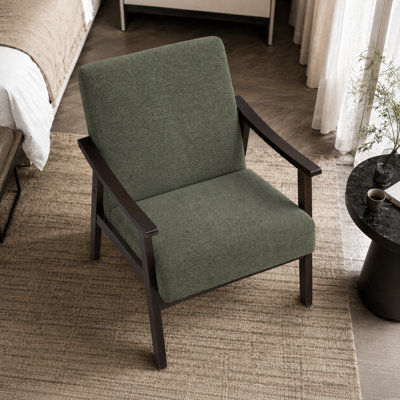 Medieval-Style Modern Solid Wood Frame Upholstered Armchair