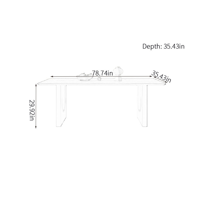 Aracel, 29.92"H x 78.74"L x 35.43"W