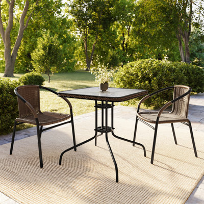 Ensemble de 2 chaises de restaurant Arthor Rattan