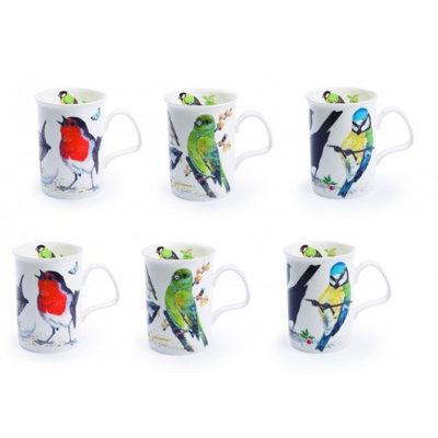 Ensemble de grandes tasses à café en porcelaine désossées 6 pièces jardin oiseaux Avis