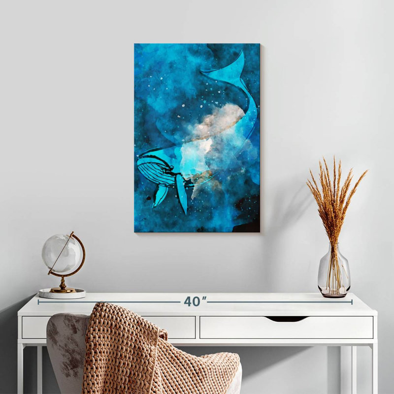 Brampt Whale In Blue, 24" H x 16" W