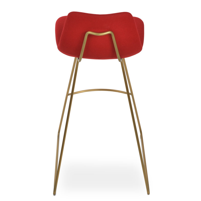 Tabouret Pera HB, Rouge, Or, Tabouret de bar (siège d'une hauteur de 29 po)