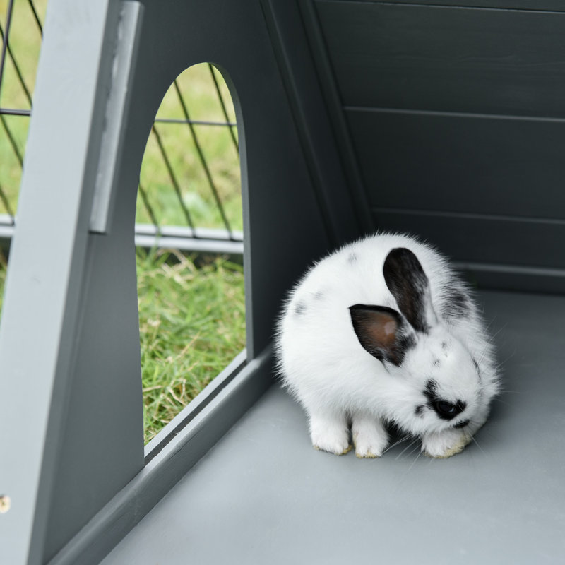 Maurice Weather Resistant Rabbit Hutch, Grey