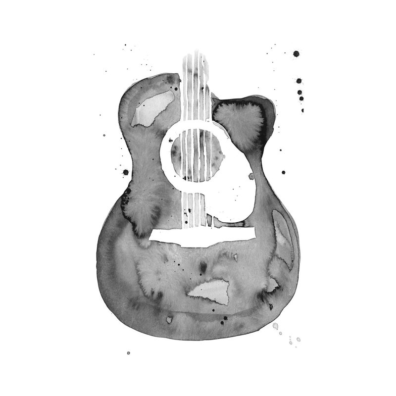 Guitar Flow I by Annie Warren - Wrapped Canvas Print, 20.32 cm H x 30.48 cm W