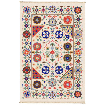 Bohemian Folk Geometric Area Rug