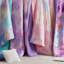 3 Pieces Twin/Twin XL Watercolor Tie Dye Printed Comforter Set with Throw Pillow,Pink