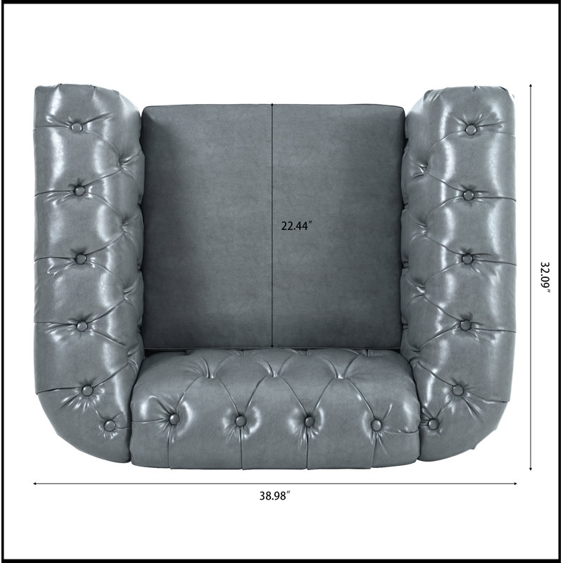 1 Seater Sofa For Living Room, Gray