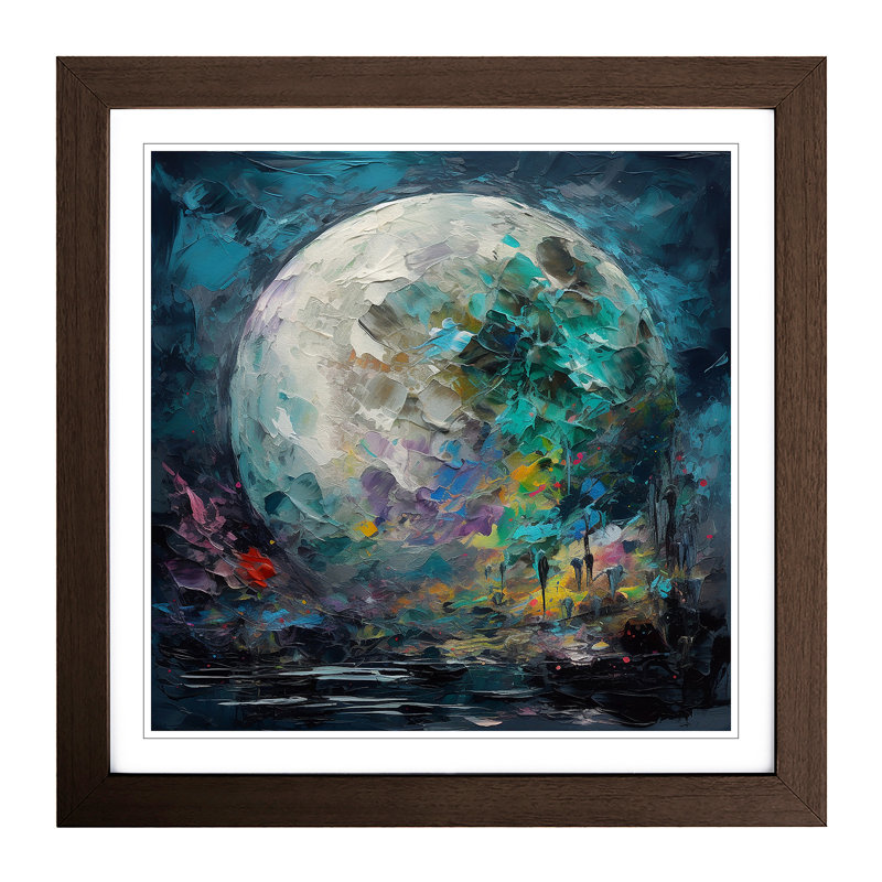 Moon Palette Knife No.4 - Framed Print, Walnut