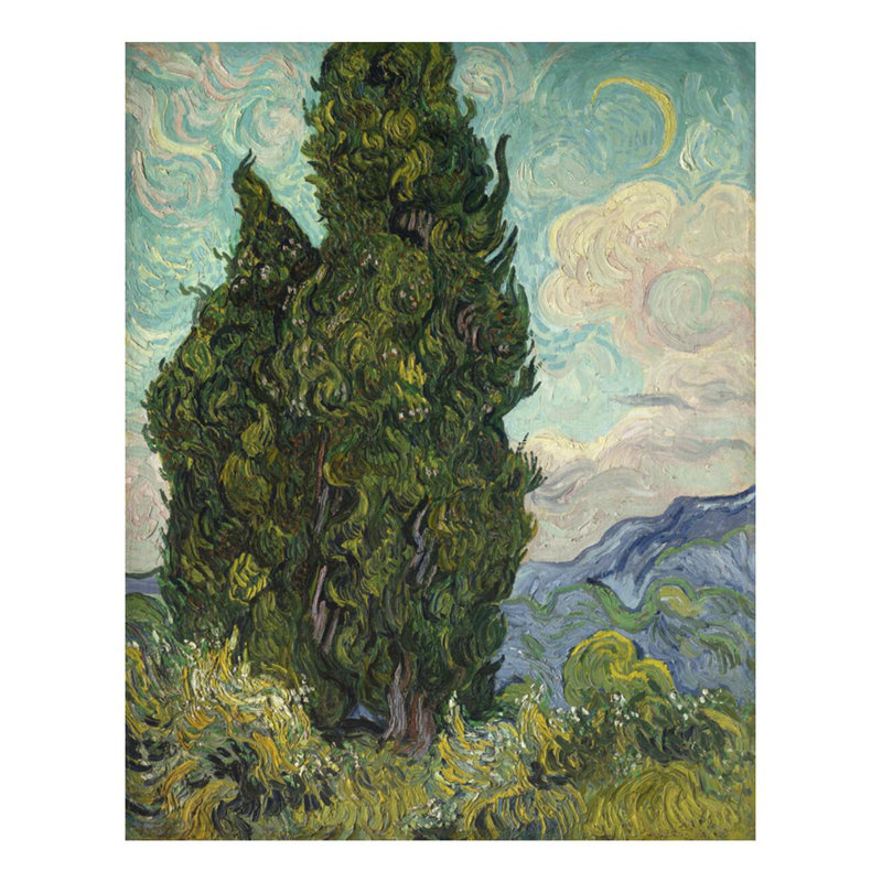 «Cypresses» par Vincent van Gogh - Estampe numérique, H 28 po x l 22 po