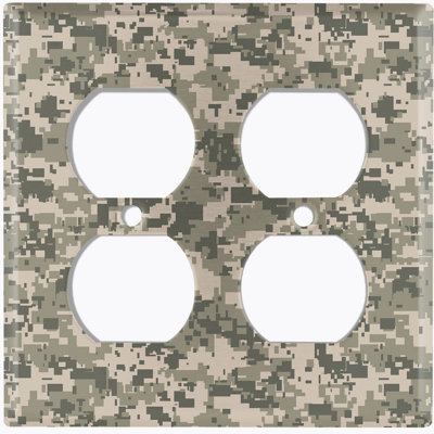 Plaque murale 2 prises Acu Camouflage