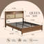 Structure de lit grand avec tête de lit en rotin et lampe de lecture à DEL intégrée, lit plateforme moderne avec tablette de rangement, aucun sommier nécessaire-603751174