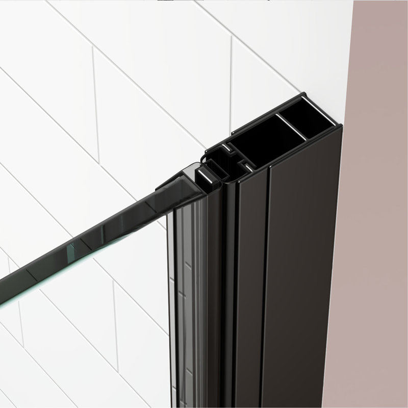 Bifold Swing Double Glass Panel Shower Door 30 In.W X 72 In.H,Adjustable Frameless Shower Door With 1/4 Inch Clear Tempered Glass, Hardwares