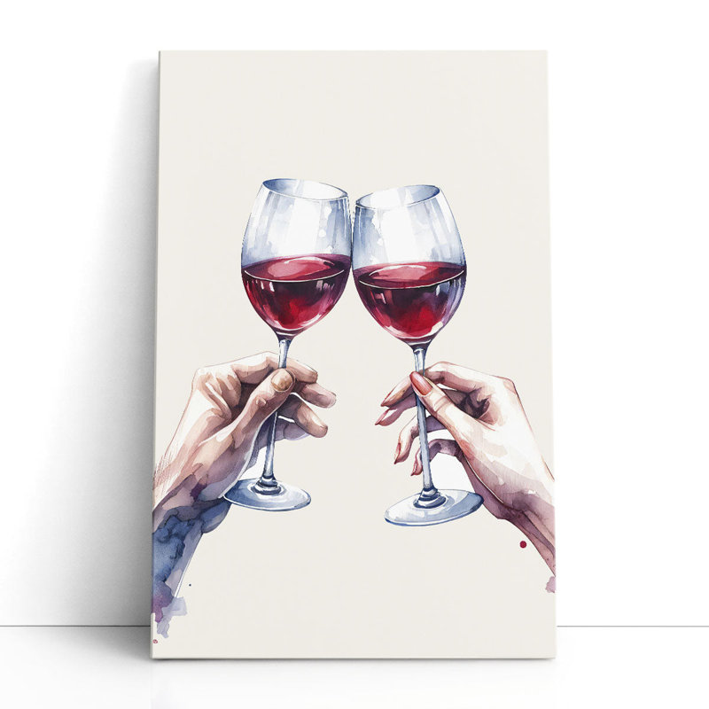 Wine Cheers - reproduction d'art sur toile, H 24 po x l 16 po