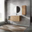 Meuble-lavabo mural 48 po avec lavabo et armoire latérale, portes à fermeture en douceur 48 po