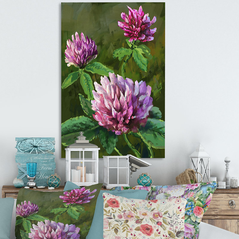 Fleurs sauvages mauves II - Peinture, H 12 po x l 8 po x P 1 po, Toile tendue