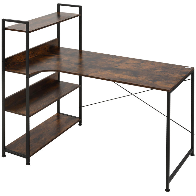 Buskerud Metal Base Computer Desk, Brown/Black