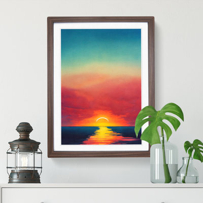 XV1022-5158X Watercolour Ocean Sunset No.2 - Single Picture Frame Painting