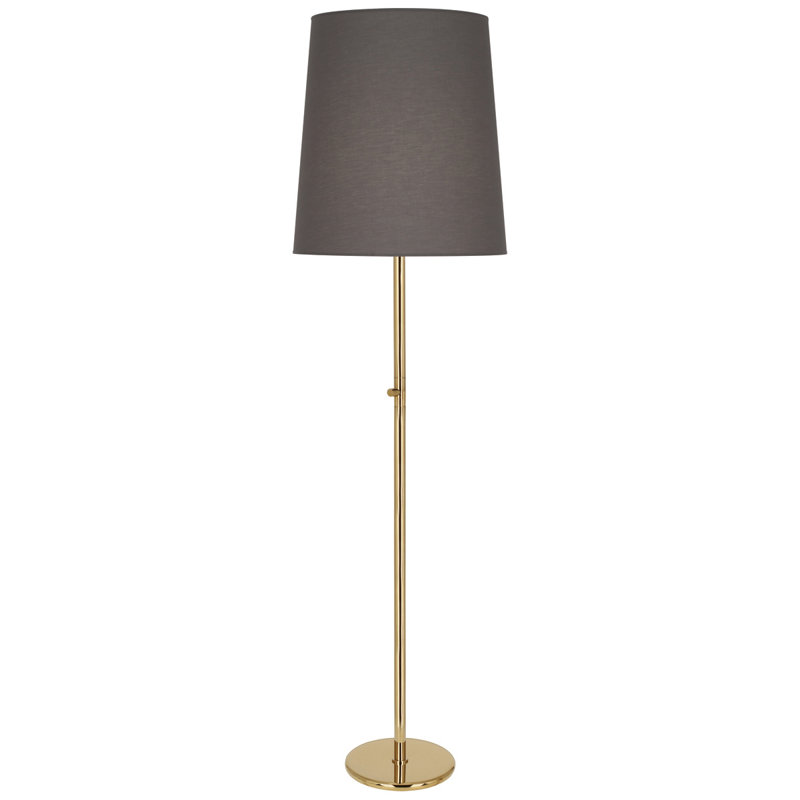 Buster Floor Lamp, Smoke Gray, Aged Brass