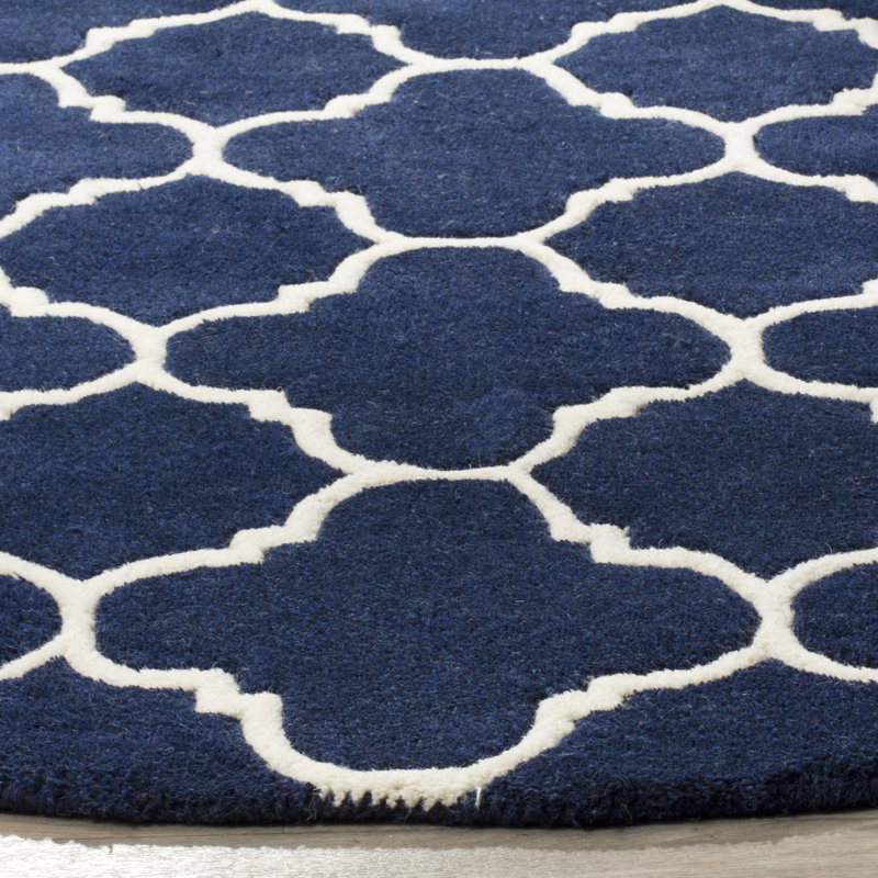 Teresita Hand Tufted Wool Geometric Rug, Round 7'