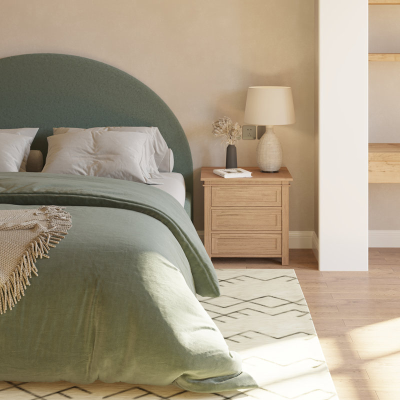 Upholstered Bed Frame, Green, King