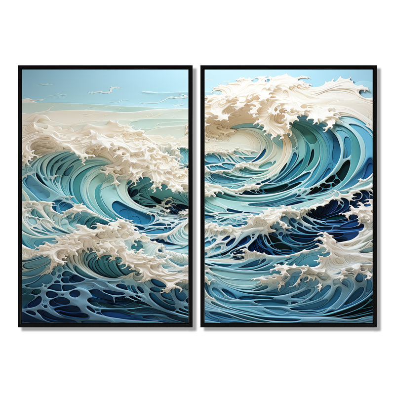 Philbrick - impressions sur toile cinétiques côtières, Noir, H 36 po x l 48 po, Impression encadrée flottante