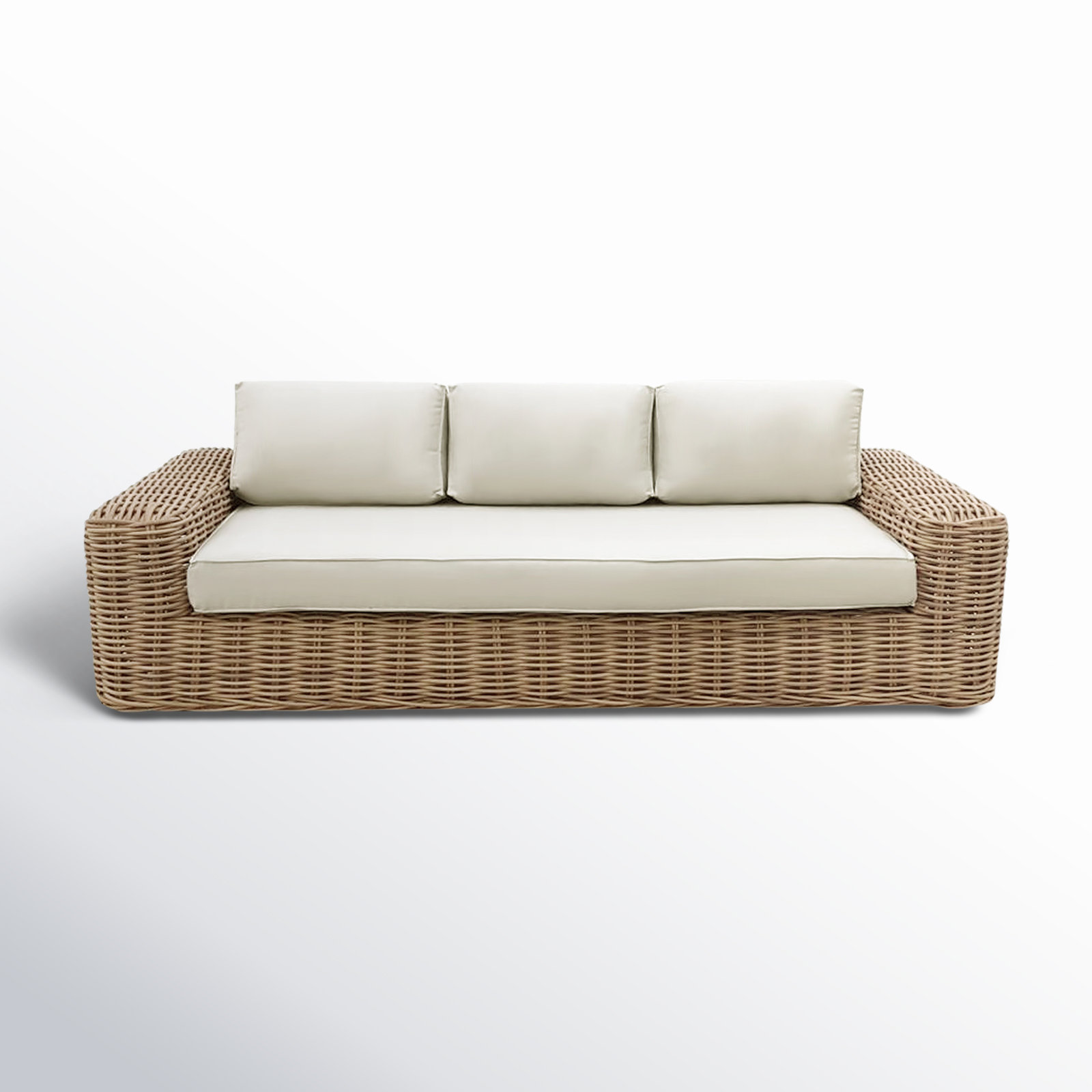 Admiral 85.5 Wicker Outdoor Sofa Cushion Color White