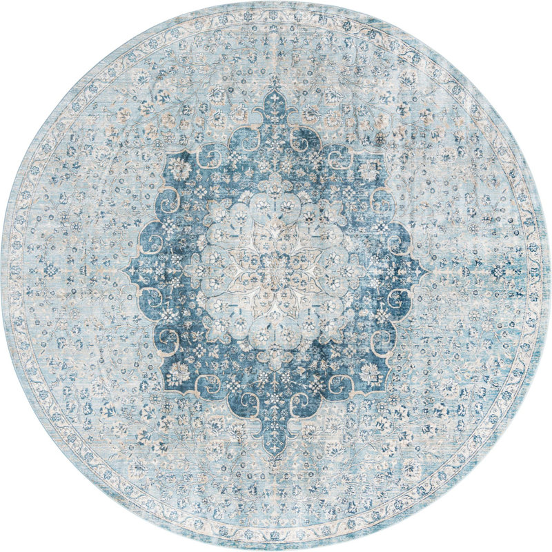 Tapis bleu marine Alabama, Rond 5 pi 3 po