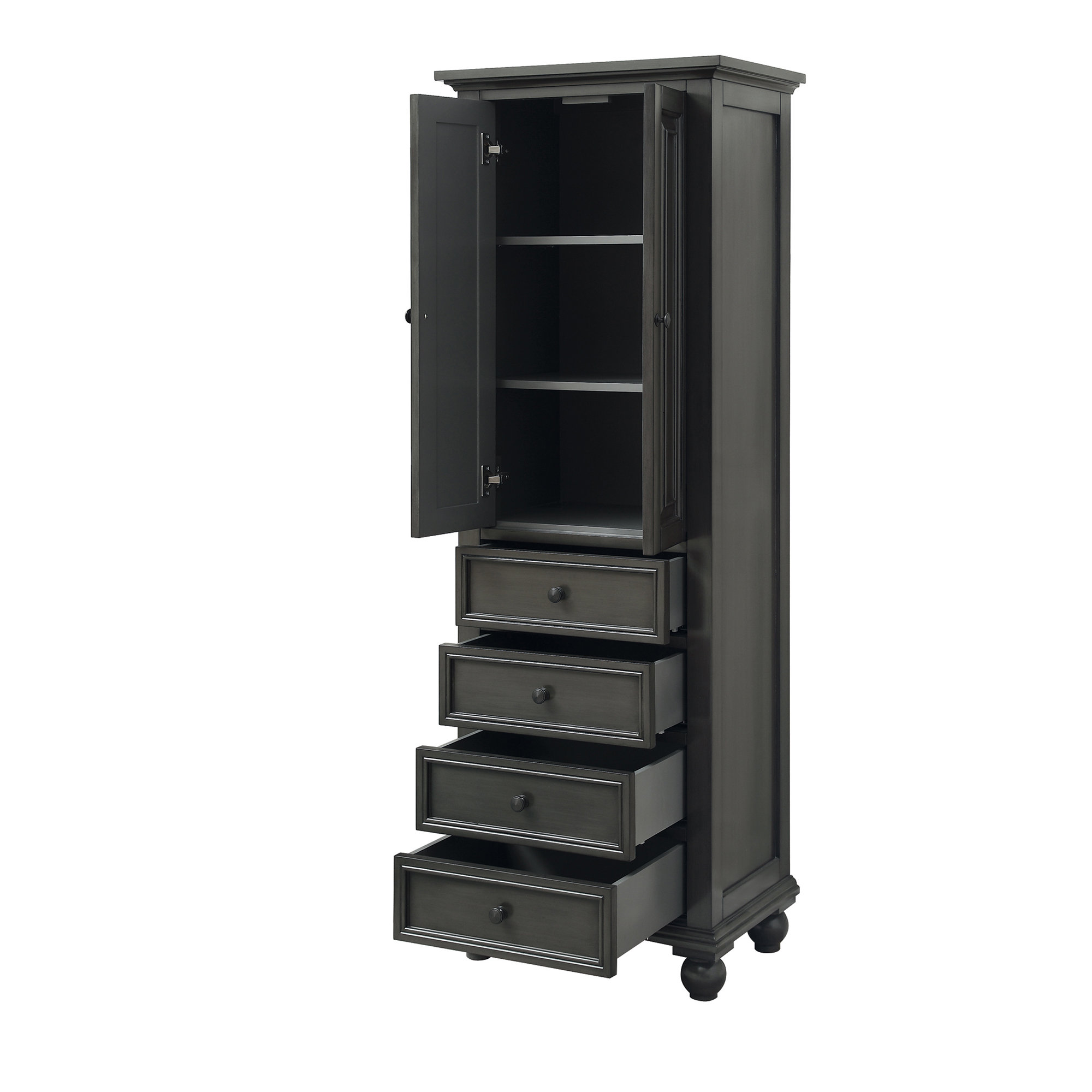 Sandborn Linen Cabinet, Charcoal Glaze