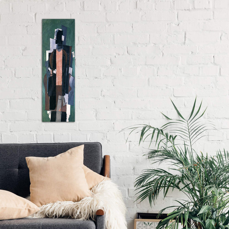 Man With A Pipe by Pablo Picasso - Panoramic Painting on Canvas, 121.92 cm H x 40.64 cm W x 1.91 cm D, No Frame