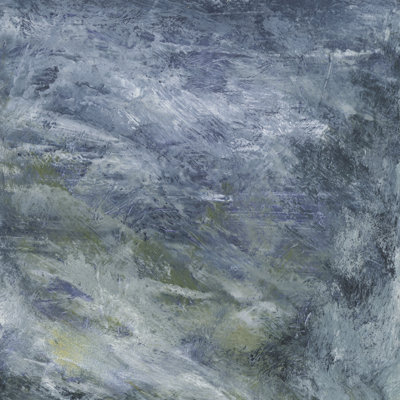Encaustic Tile In Blue II by Sharon Gordon - Wrapped Canvas Painting