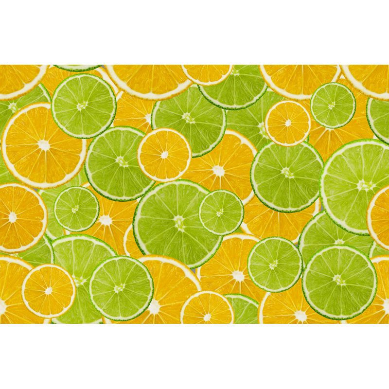 «Fresh Lime And Lemon» par - impression sur toile tendue, H 12 po x l 18 po