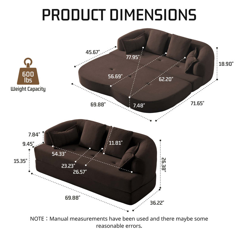Canapé-lit pliable 2 en 1 avec tissu chenille texturé