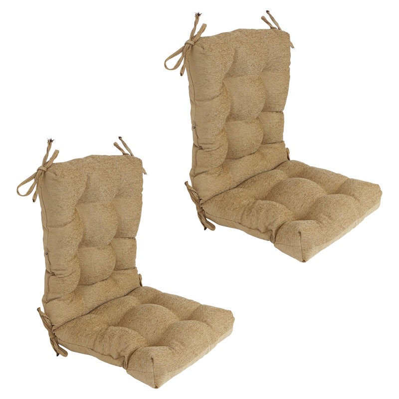 Coussin de chaise Jacquard, L 18 po x P 18 po, Tanné